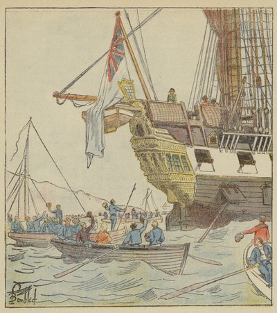 Keisari Plymouthissa, Bellerophonissa tekijältä after Louis Charles Bombled
