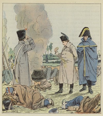 Keisari bivouacissa Sambren rannalla tekijältä after Louis Charles Bombled