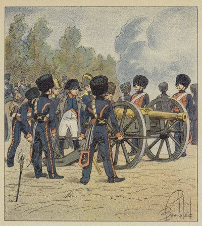 Keisari itse osoittaa vartijan palaset Montereaussa tekijältä after Louis Charles Bombled