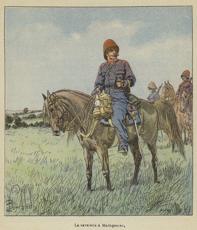 Ratsuväki Madagaskarilla tekijältä after Louis Charles Bombled