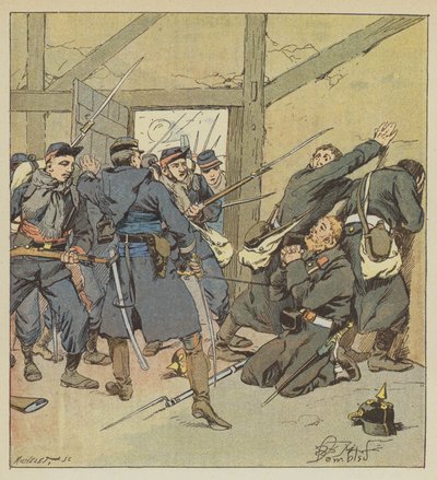 Komentaja Fouilhaden hyökkäys Villejouaniin tekijältä after Louis Charles Bombled