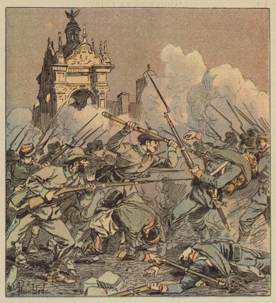 Yötaistelu torilla tekijältä after Louis Charles Bombled