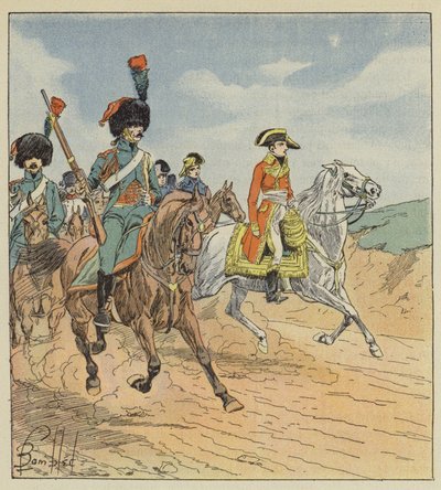 Ensimmäinen konsuli ja konsulikaartin takaajat, vartijat tekijältä after Louis Charles Bombled