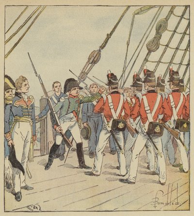 Keisari määrää harjoituksen Bellerophonin sotilaille tekijältä after Louis Charles Bombled