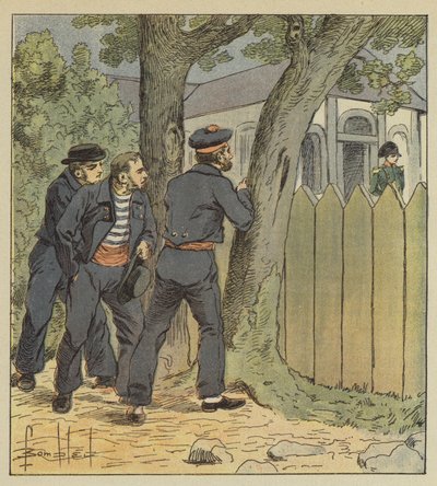 Northumberlandin sotilaat piiloutuvat puiden taakse nähdäkseen Bonaparten tekijältä after Louis Charles Bombled
