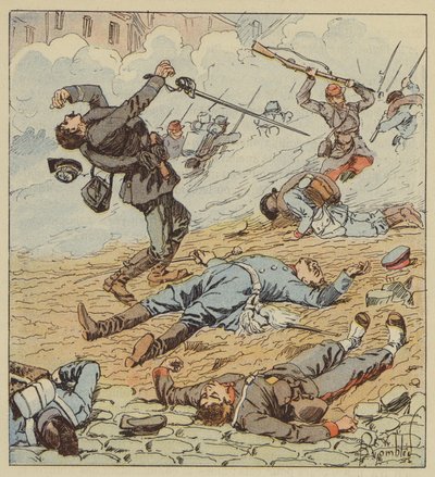 Kapteeni de Boissieu kuoli Orleansin taistelussa tekijältä after Louis Charles Bombled