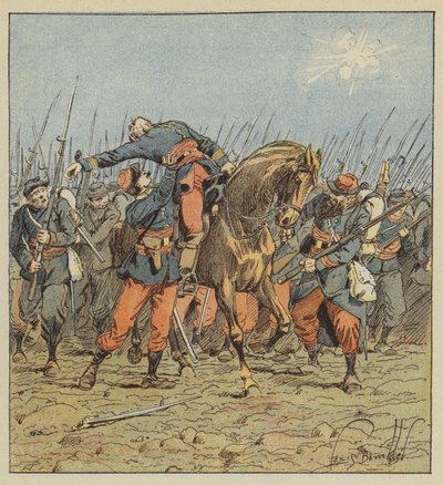Eversti de Fonlonguen kuolema tekijältä after Louis Charles Bombled