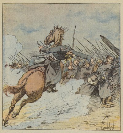 Eversti de Kontskin kuolema tekijältä after Louis Charles Bombled