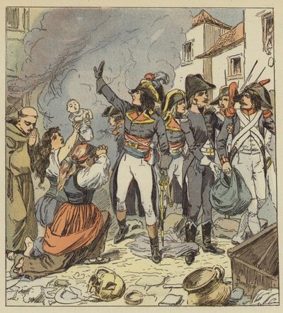 Napoleon tekee lopun Rooman ryöstöstä tekijältä after Louis Charles Bombled
