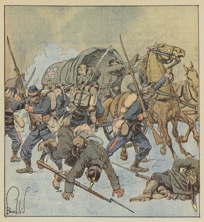 Preussilaisen ambulanssin vangitseminen maaliskuun 43. päivän yrityksen toimesta tekijältä after Louis Charles Bombled