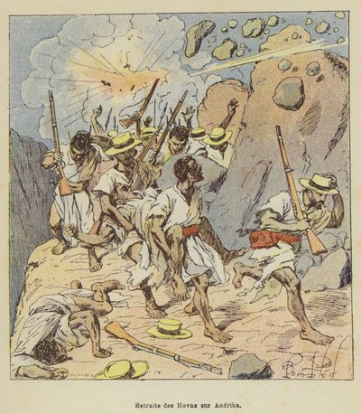 Hovien vetäytyminen Andribassa tekijältä after Louis Charles Bombled