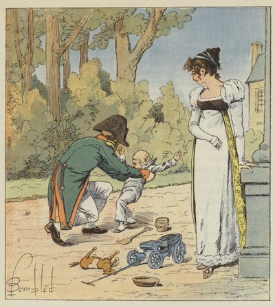 Jos hän tapasi hänet puutarhassa, hän heitti hänet maahan tekijältä after Louis Charles Bombled