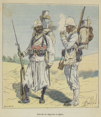 Algerian rykmentin sotilaat tekijältä after Louis Charles Bombled
