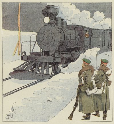 Sotilasjuna Trans-Siperiassa tekijältä after Louis Charles Bombled