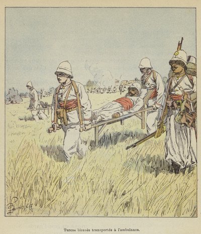 Turcos blesses kuljettaa lambulanssia tekijältä after Louis Charles Bombled