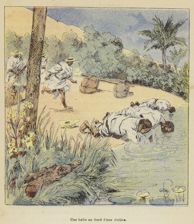 Pysähdys joen reunalla tekijältä after Louis Charles Bombled
