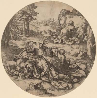 Kristus Öljymäellä tekijältä after Lucas van Leyden