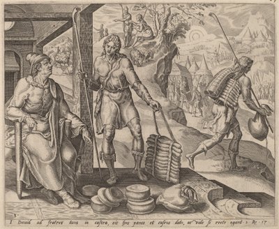 Jesse lähettää Davidin leirille tekijältä after Maerten van Heemskerck
