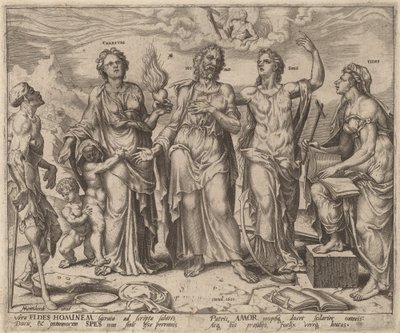 Mies uskon, toivon ja rakkauden avustamana tekijältä after Maerten van Heemskerck