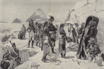 Napoleon Pyramidien edessä faaraon muumion äärellä... tekijältä after Maurice Henri Orange