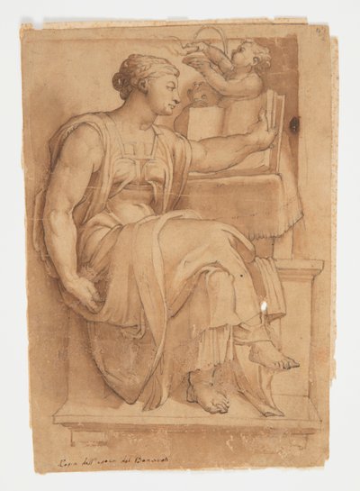 Erythean Sibyl Sikstuksen kappelin katosta Michelangelon mukaan tekijältä after Michelangelo Buonarroti