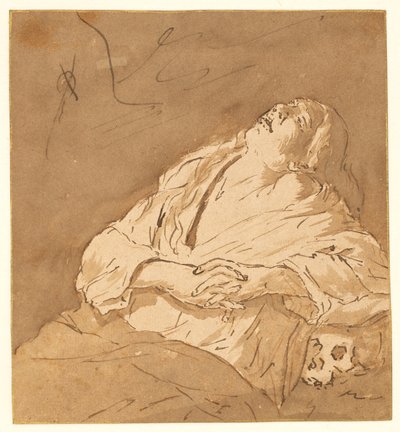 Pyhä Maria Magdaleena ekstaasissa tekijältä after Michelangelo Merisi da Caravaggio