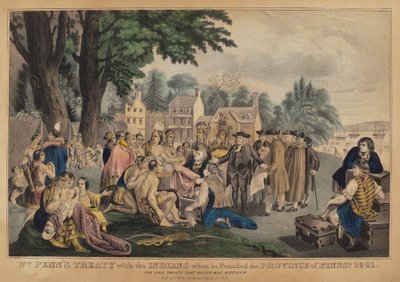 Wm. Pennin sopimus intiaanien kanssa, kun hän perusti Pennsan maakunnan. 1661: Ainoa sopimus, jota ei koskaan rikottu tekijältä after Napoleon Sarony