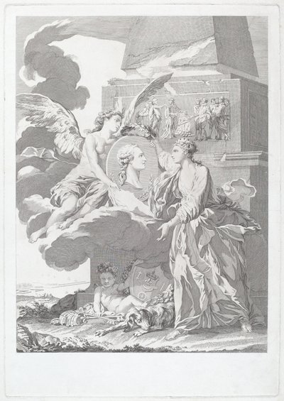 Pierre Buirette de Belloyn allegorinen muotokuva tekijältä after Nicolas René Jollain Louis Simon Lempereur
