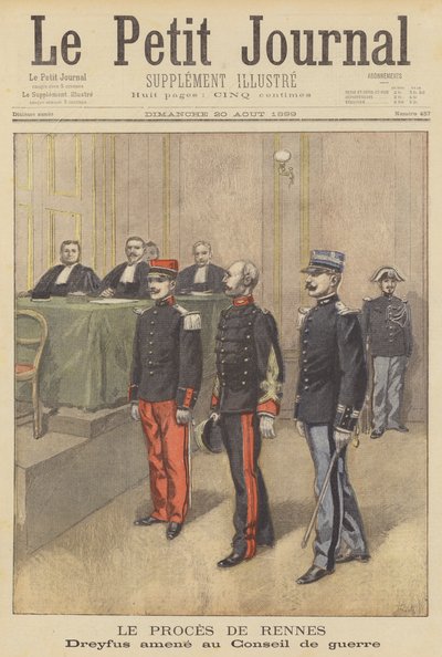 Alfred Dreyfus nosti toisen sotaoikeuden eteen Rennesissä tekijältä after Oswaldo Tofani