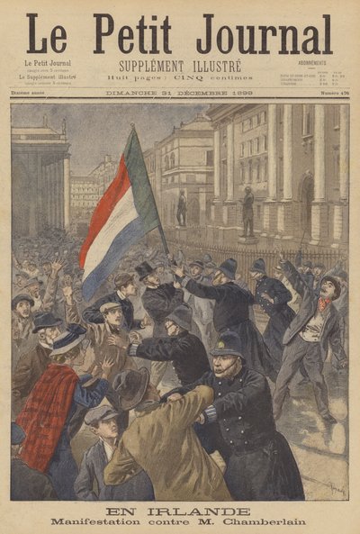 Mielenosoitus Irlannissa Joseph Chamberlainia vastaan tekijältä after Oswaldo Tofani