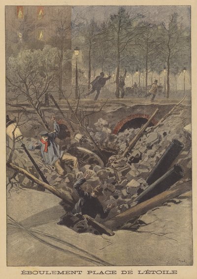 Laskeutuminen Place de lEtoile -aukiolle Pariisissa tekijältä after Oswaldo Tofani