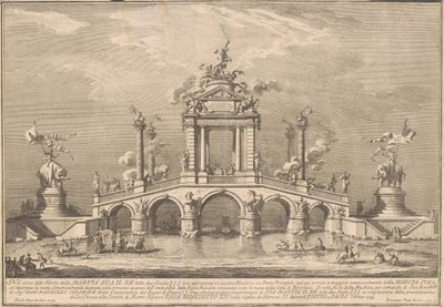 Prima Macchina Chinealle vuodelta 1755: Voitonsilta herculaneumin muinaisesineillä tekijältä after Paolo Posi Giuseppe Vasi