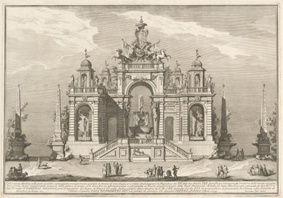 The Seconda Macchina for the Chinea 1754: Allegory of Waterworks tekijältä after Paolo Posi Giuseppe Vasi