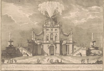 Seconda Macchina Kiinalle vuodelta 1755: Kuninkaallinen metsästysmaja tekijältä after Paolo Posi Giuseppe Vasi