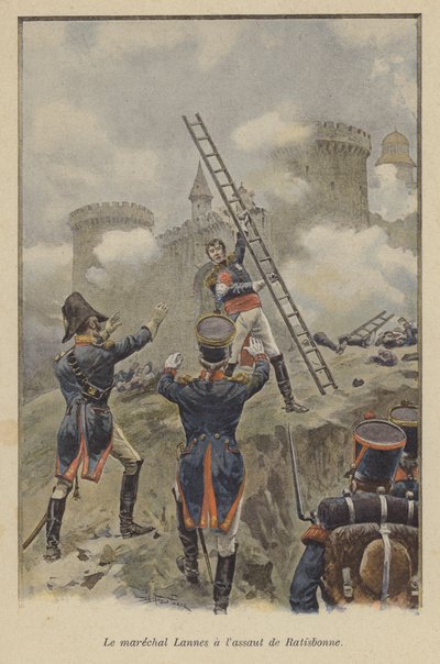 Marsalkka Lannes Ratisbonin hyökkäyksessä 1809 tekijältä after Paris