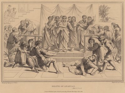 Ananiaksen kuolema, Apostolien teot tekijältä after Raphael