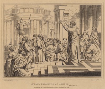 Pyhä Paavali saarnaa Ateenassa, Apostolien teot tekijältä after Raphael