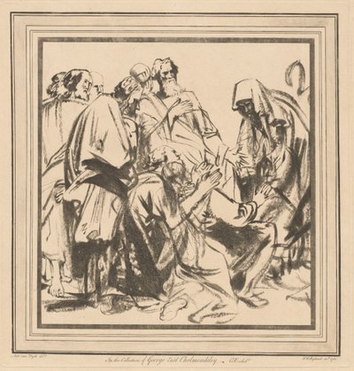 Jaakob suostutteli lähettämään Benjaminin veljiensä kanssa Egyptiin tekijältä after Sir Anthony van Dyck William Wynne Ryland
