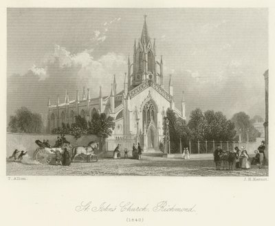 St Johns Church, Richmond, 1840 tekijältä after Thomas Allom
