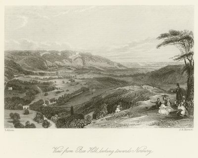 Näkymä Box Hilliltä, näkymä Norburyyn tekijältä after Thomas Allom