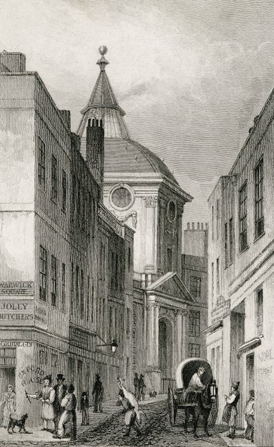 Physicians College, Warwick Lane, 1830 tekijältä Thomas Hosmer after Shepherd