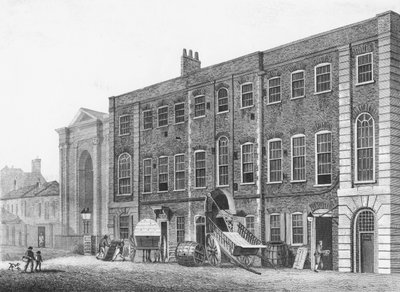 Eteläinen näkymä Theatre Royalista Portugal Streetillä, Lincolns Inn Fields, 1811 tekijältä Thomas Hosmer after Shepherd