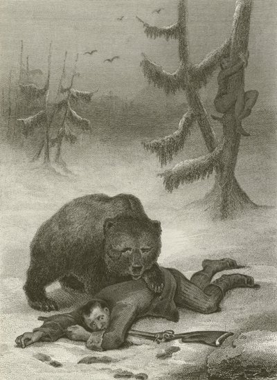 LOurs And The Two Companions tekijältä after Tony Johannot