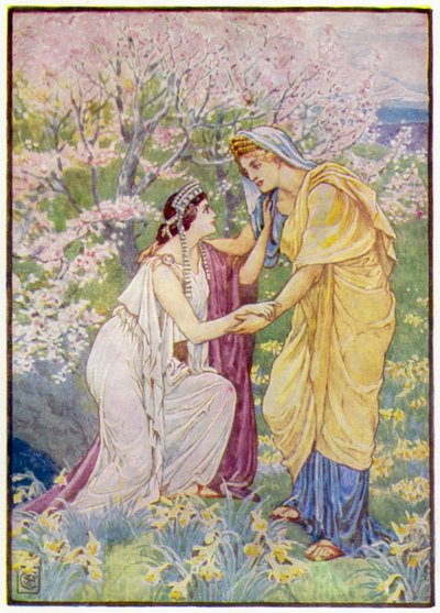 Demeter iloitsi, sillä hänen tyttärensä oli hänen rinnallaan tekijältä after Walter Crane