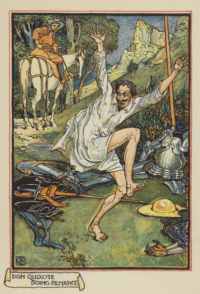Don Quijote tekee katumusta tekijältä after Walter Crane