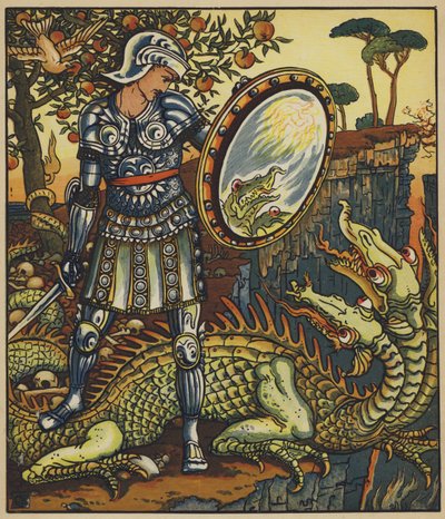 Prinssi Cheri ja lohikäärme tekijältä after Walter Crane