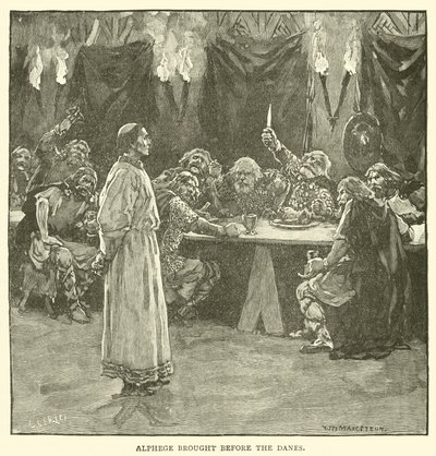 Alphege tuotiin tanskalaisten eteen tekijältä after William Henry Margetson