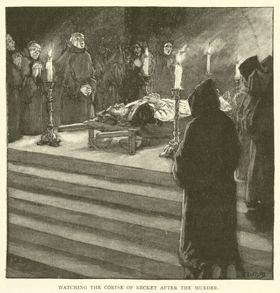 Katsomassa Becketin ruumista murhan jälkeen tekijältä after William Henry Margetson