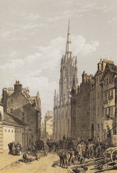New Assembly Hall, Edinburgh (chromolitho) tekijältä after William Leighton Leitch