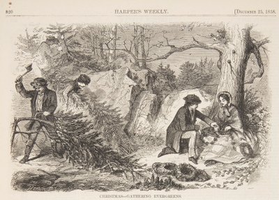 Joulu – Ikivihreiden kerääminen tekijältä Winslow Homer